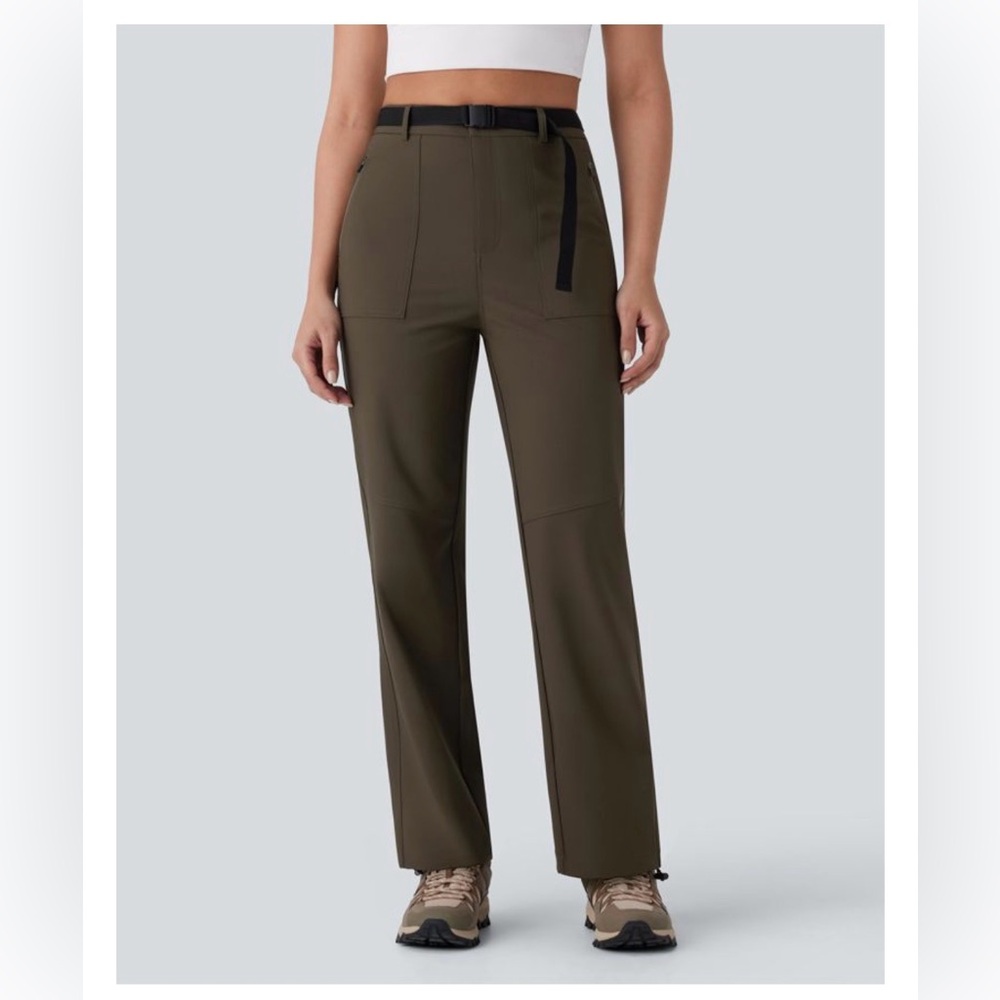 HALARA Women's Water Repellent High Waisted Hiking Pants - Deep Sage
